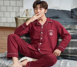 Men039s Sleepwear 2021 Autumn Winter 100 Cotton Pyjama Sets For Men Long Sleeve Soft Comfortable Suit Homewear Loungewear Home37759375076