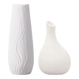 Vases Minimalist Vase Container Decorative Geometric White Modern Flower For Desk Kitchen Shelf Living Room Home Decoration