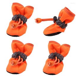 Dog Apparel 4pcs Waterproof Pet Shoes Anti-slip Rain Snow Boot Thick Warm For Small Cats Dogs Puppy Socks Booties