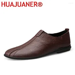 Casual Shoes Spring Men Office Work Formal Slip On Loafers White Moccasins Wedding Vintage Genuine Leather Luxe Mens