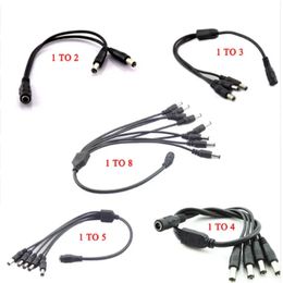 NEW 12V DC Power Splitter Plug 1 Female to 2 3 4 5 6 8 Male CCTV Cable Camera Cable CCTV Accessories Power Supply Adapter 2.1/5.5mm