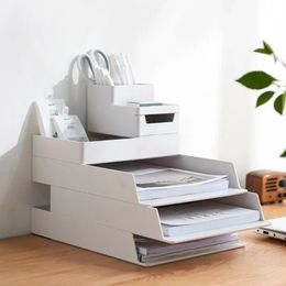 A4 Paper Organiser Document Case Office Table Desk Storage superposition Filling File Box Holder Plastic A4 Size Storage box