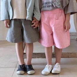 Trousers Kids Pants Children Clothing 2024 Summer Korean Boys And Girls Solid Cotton Loose Casual Trendy Versatile Knee Length Shorts