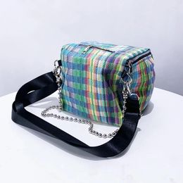 Shoulder Bags Square Block Dice Beading Underarm For Women Luxury Designer Handbag Purse 2024 Fashion Colour Plaid Crossbody