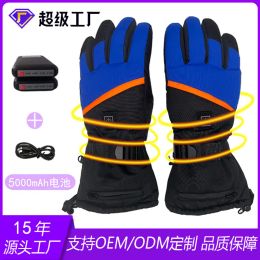 Control Lithium Battery Heated Gloves Touch Screen Rechargeable Windproof And Waterproof Nonslip Keeep Walm Ski Gloves