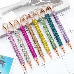 Piece Lytwtw's Ballpoint Pen Luxury Gold Big Diamond Wedding Rose Metal Stationery School Supply High Quality