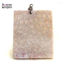 Pendant Necklaces Men Bijoux Jewelry Natural Cabochon Slab Coral Stone Chrysanthemum Beads Fit Necklace Gift Leather Choker BS966