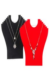 Whole 4 BlackRed Velvet Necklace Display Stand Board For 6 Pcs2831755
