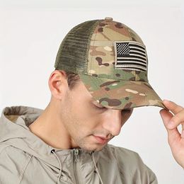 Ball Caps American Flag Hat Camouflage Baseball Cap Army Military Camo Adjustable Dad Snapback Outdoor Trucker Mesh