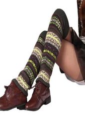 Floral Stripe Geometric Wool Blend knee high Anklet Leg Warmers Socks Boot Cuffs Toppers Leggings Women girls Autumn Winter loose 3605692