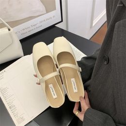 Casual Shoes Women Sandals Slip On Half Slippers Loafers Flats Square Heel Solid Mules Outdoor Mary Jane Luxury Pumps Low