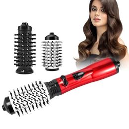Curling Irons 2-in-1 hot air rotary brush curling straight shape automatic rotating ion circular hair dryer volume Q240506