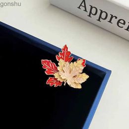 Pins Brooches Exquisite High end Maple Leaf Enamel Brooch Cute Japanese Fashion Style Alloy Flip Collar Pin Badge Backpack Clothing Accessories WX