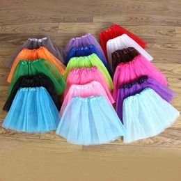 tutu Dress Three-layer pettiskirt show performance dance short half-length mesh tutu skirt childrens stage skirt baby skirt casual d240507
