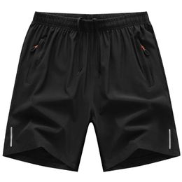 2023 Mens Shorts Summer Large Size Casual Zipper Pocket Straight Loose Sports Jogging Beach Pants M9Xl 240422