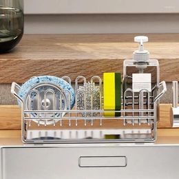 Kitchen Storage Dish Drying Rack Adjustable Plates Organiser With Drainboard Stainless Steel Drain Flatware Pan Holds Cup