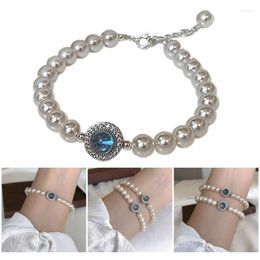 Charm Bracelets B36D Fashionable Adjustable Bracelet Elegant Pearls Beaded Wristchain Party Jewelry
