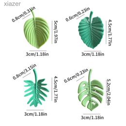 Fridge Magnets 4 pieces of frozen magnets ABS mini refrigerant stickers waterproof fixed refrigerant magnets tropical leaf frozen stickers WX