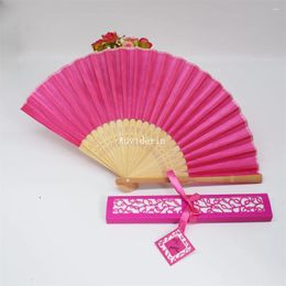 Party Favor 110pcs/Lot Wedding Favors Fan With Gift Box Customize Name And Logo For Birthday