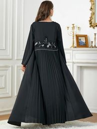 Ethnic Clothing Muslim Abaya For Women Middle Eastern Arabic Applique Cardigan Skirt Dubai Women's Loose Maxi Dress Eid Kimono