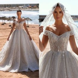 فساتين الترتر Bateau الزفاف A-Line Jonuesque Inligusion Plughless Plats Chapel Grow Custom Made Zipper Plus Size Bridal Dress Vestidos de Novia