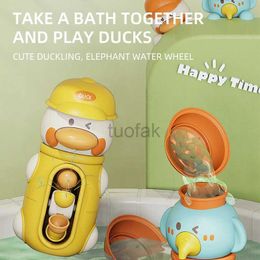 Bath Toys Baby Bathing Toy Kids Cute Duck Penguin Egg Water Spray Rotatable Waterwheel Bathroom Sprinkling Shower Water Toys For Kids Gift d240507