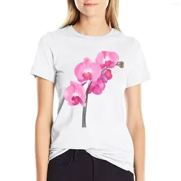 Women's Polos Watercolour Orchid T-shirt Graphics Vintage Clothes Cropped T Shirts For Women