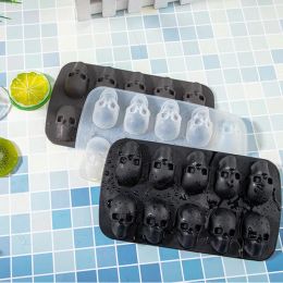 Tools 10/12 Cells Skull Ice Cube Mould Silicone Ice Cube Tray Ice Cube Maker DIY Whiskey Cocktail Ice Ball Mould Chocolate Pastry Mould