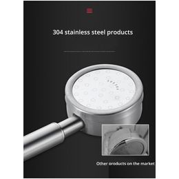 Bathroom Shower Heads Brushed 304 Stainless Steel Pressurized Bath Single Head Water Saving Showers Drop Delivery Home Garden Faucets Dhovl