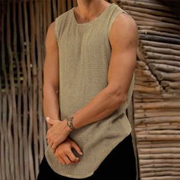 Men's Tank Tops Spring Summer Casual Knitwear Men Slveless O Neck Solid Color Knit Tank Tops Mens Vintage Slim Knitting Vest Male Camisoles Y240507