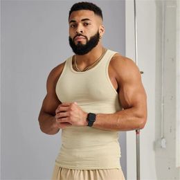 Men's Tank Tops Men Vest Summer Fast Drying Stretch Fitness Clothes Gym Running Training Slim Vertical Stripe Fashion Sportswear Sleeveless