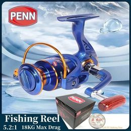 PENN High Performance Fishing Reel with 131 Bearings 5.2 1 Gear Ratio Interchangeable Handle Model 1000-7000 Max Drag 18KG 240507