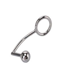 Male Device 40mm 45mm 50mm Stainless Steel Anal Hook With Penis Ring Metal Butt Plug Adult sexy Toys For Men2380808