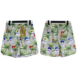 Chaopai RHUDE All Over Coconut Tree Casual Lace Up Shorts Mens and Womens American High Street Beach Capris