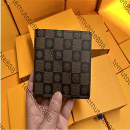 high quality Leather Wallets Fashion Designer Wallets Retro Handbag for Women Men Classic Card Holders Coin Purse Famous Lattice Checker Plaid Flower