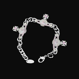 Designer Personalised fashionable chain bracelet Westwood pink diamond Saturn female