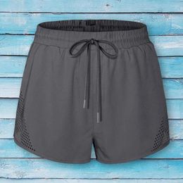 Women's Pants Hidden Zipper Pockets Loose Lounge Shorts With Holes Women Running Elastic Waist Drawstring Yoga Female Clothing