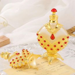 Storage Bottles Portable Empty Glass Perfume Bottle Golden Elegant Refillable Essential Oil Spray Cosmetics Dispenser