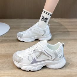 2024 Thick soled black casual and versatile breathable sports small white shoes GAI