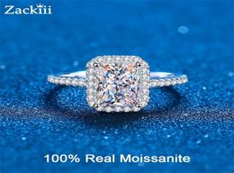 Ceried Radiant Cut Engagement Ring 1CT 2CT Colourless VVS Diamond Proposal Rings Sterling Silver Weddig Band Gifts 2208166300462