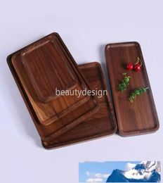 DHL Rectangle Black Walnut Plates Delicate Kitchen Wood Fruit Vegetable Bread Cake Dishes Multi Size Tea Food Snack Trays DD9386779