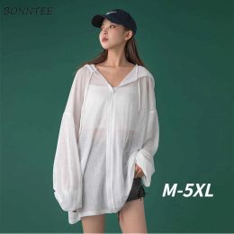 Jackets Jackets Women Breathable Baggy Solid Sun Protection Leisure Sheer Korean Style College Simple Haruku Summer Ladies Coats Retro