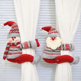Doll Curtain Buckle Snowman Cartoon Decor Santa Elk Window Screening Clip Home Christmas Decorations Xmas Gift ations