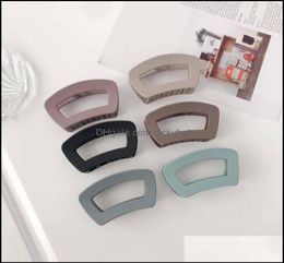 Headbands Jewelry15PcsLot Korea Geometric Fan Shaped Claws Hollow Resin Blue Fashion Clamps For Women Scrunchies Ponytail Hair Cl2697930