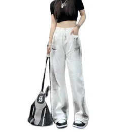 Women's Jeans Women White Baggy Y2k 90s Vintage Aesthetic Cowboy Pants Harajuku Denim Trousers Japanese 2000s Style Trashy Clothes 2024