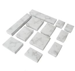 24pcs cardboard Jewellery box display box necklace bracelet earrings square rectangular marble white WY6064011141