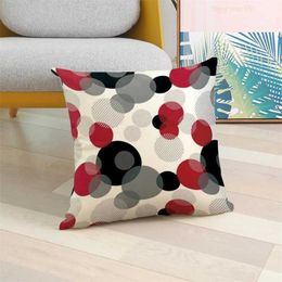 Cushion/Decorative Creative red polyester printing square cushion cover car sofa office chaircase simple home decoration ornaments