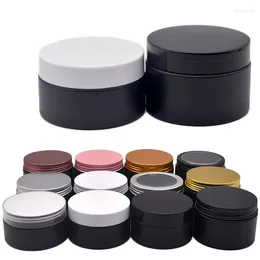 Storage Bottles 100g 120g Empty Frosted Black Plastic Face Cream Jar Refillable Cosmetic Body Lotion Mask Powder Container Butter Packaging