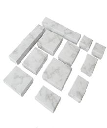 24pcs cardboard Jewellery box display box necklace bracelet earrings square rectangular marble white WY6069508612