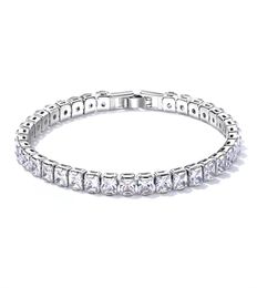 Sparking 18k White Gold Plated Cubic Zirconia Round Cut Classic Tennis Bracelet Set Wedding Engagement Jewellery for Women Girls2960738